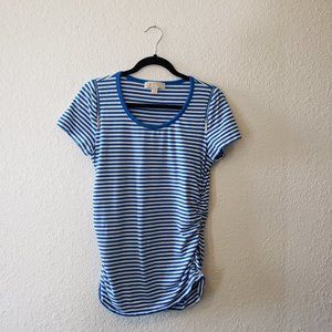 Michael Kors Stretch Short Sleeve Logo ZipTop Sz M